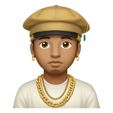 Brazilian rapper Chefin with cap and gold chain sticker