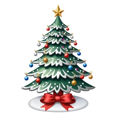 Victorian christmas tree with spackling silver tinsels sticker