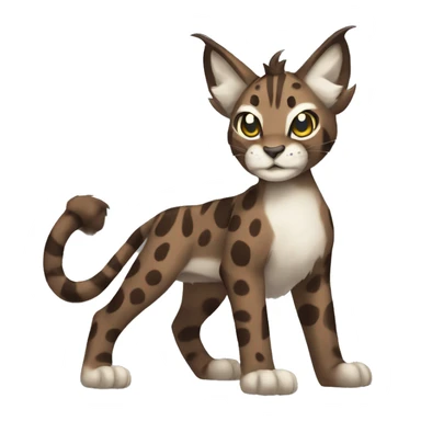 dark chocolate Lynx-Fakemon bengal spots full body   sticker