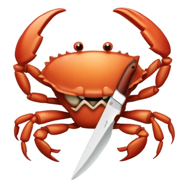 Crab holding a knife sticker