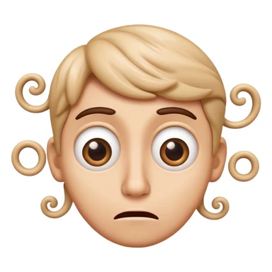 Confused face with swirly eyes and dizzy expression sticker