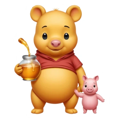 winnie the pooh whole body with honey and Piglet sticker