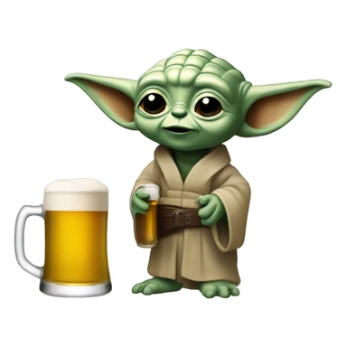 Bebe yoda qui bois une biere sticker