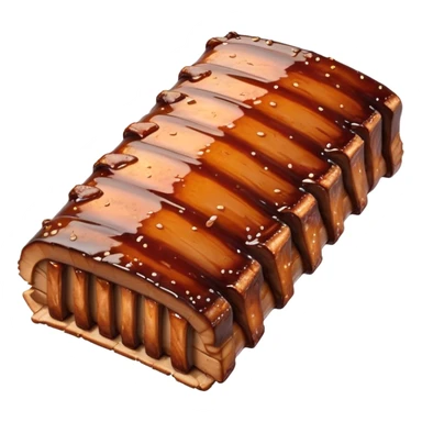 cinematic-realistic-barbeque-ribs-dish-emoji,-depicted-as-succulent,-slow-cooked-ribs-with-a-sticky-smoky-glaze-rendered-with-rich-textures-and-dynamic,-appetizing-lighting. sticker