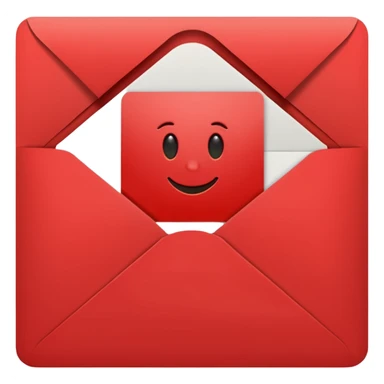 red greeting card with envelope sticker