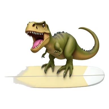 T-Rex in thorns on surfboard sticker