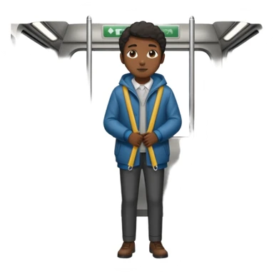 Rider holding grab bar,Metro Riders, inside metro train, no transparent, with background,full image , negative transparent. sticker