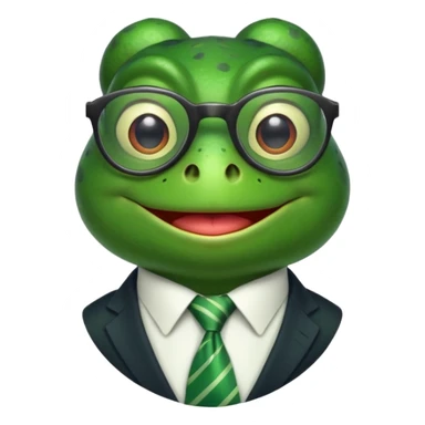 frog with tie and glasses sticker