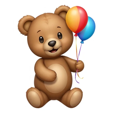 Teddy bear with colourful balloon in hand sticker