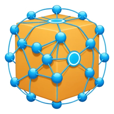 circular network with packages as nodes at intersections sticker