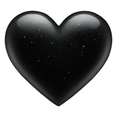 Black heart with sparkles around it  sticker