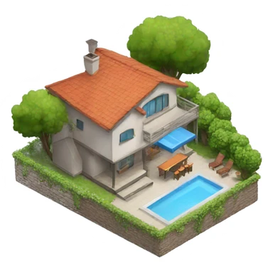 house with pool and bbq sticker
