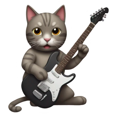 Cat with electro guitar  sticker