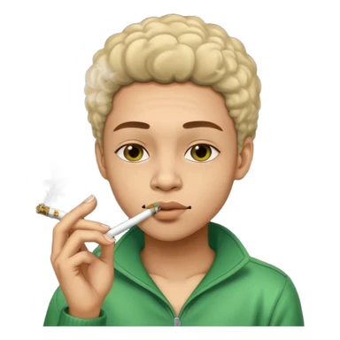 Light skin stripper smoking weed sticker