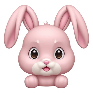 Pastel pink bunny, kawaii fluffy ears and body pretending to be shocked  sticker