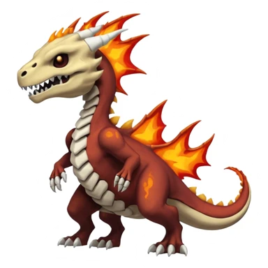 Skeletal Elemental Hot Cool Badass Fiery Volcanic Cubone-Salandit-Marowak-Duskull-dragon sticker