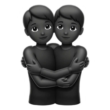 A hug emoji, but gender-neutral. A silhouette. sticker