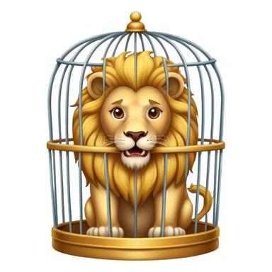 Vintage circus lion in cage sticker
