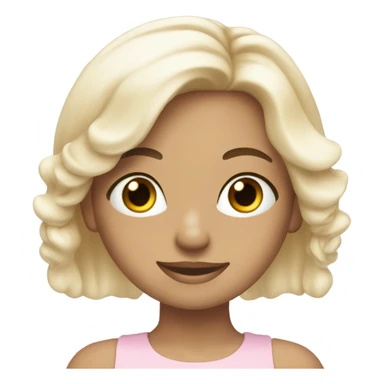 beautiful blonde girl wearing light pink doing pilates sticker