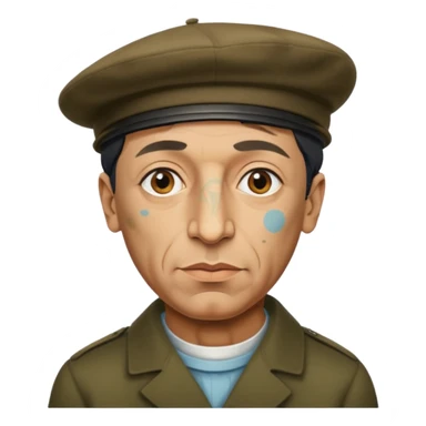 pablo picasso is painting on canvas sticker