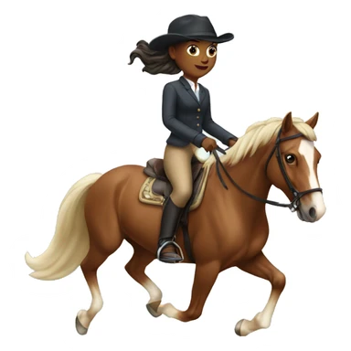 girl riding a horse in canter sticker