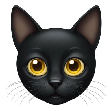 Black slim cat with big yellow eyes and big pupils sticker