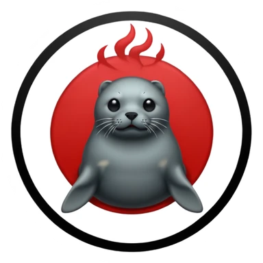 iOS sticker, summoning seal, black circle, red symbol, minimal sticker