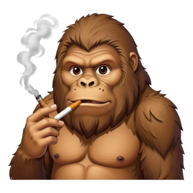 Bigfoot smoking a cigarette  sticker