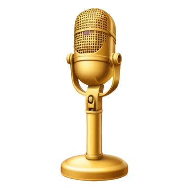 Create a glamorous and vibrant emoji that represents pop vocal performance. The emoji should feature a vintage stage microphone on a red carpet, with a spotlight shining on it. The stage should be empty but illuminated with concert lights, creating an atmosphere of excitement. Add elements like a festive firework display and a sparkling costume with rhinestones. Surround the scene with a ribbon made of musical notes to symbolize the connection to music. Use bright colors like gold, red, and silver, with a touch of sparkle to convey the glamour and energy of pop vocal performance. The background should be transparent. sticker