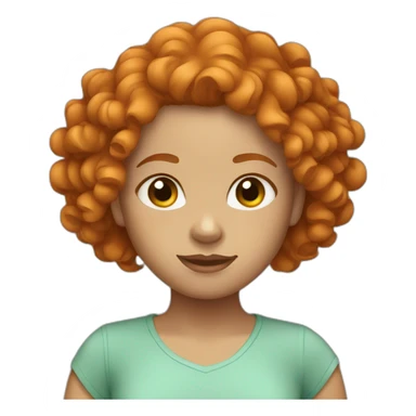 Ginger girl curly hair sticker