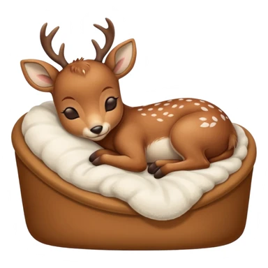 Baby Deer Sleeping in Bed sticker