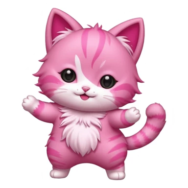 chibi anime pink cat dancing sticker