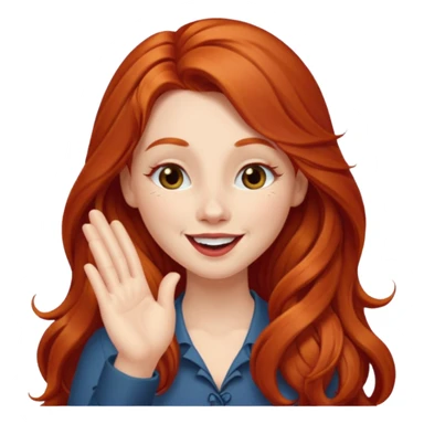 Long haired redhead winking & blowing kisses sticker
