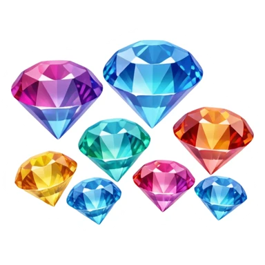 rainbow coloured diamond emoji ( all seperate coloured diamonds) sticker