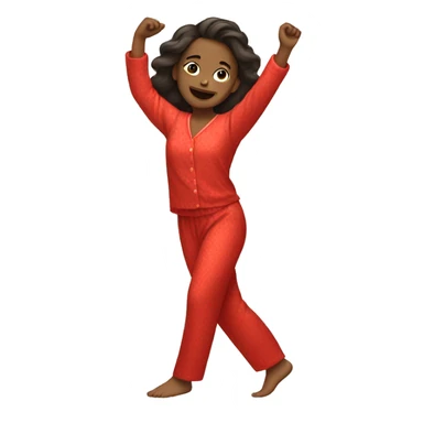Girl dancing in red pajamas  sticker