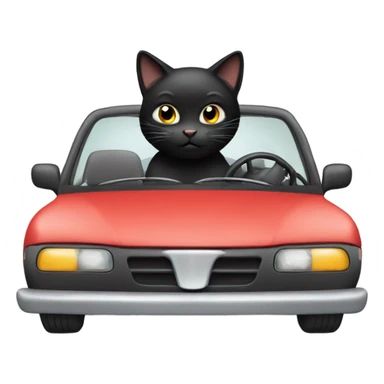 Black cat driving car sticker