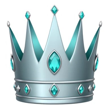 silver feminine crown with teal gems sticker