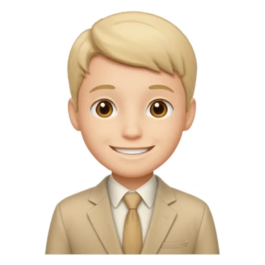 birthday  boy in biege siit sticker