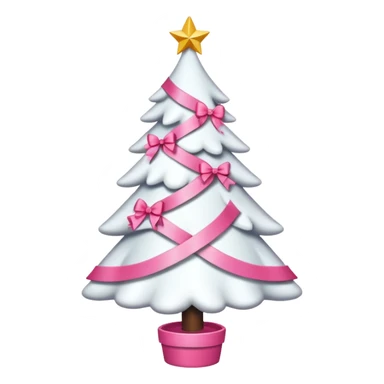 WHITE CHRISTMAS TREE WITH PINK BOWS sticker