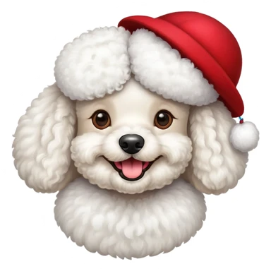 poodle wearing a red hat sticker
