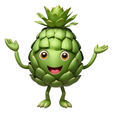 Dancing artichoke with eyes sticker