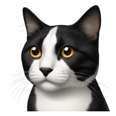 Tuxedo cat with black face  sticker