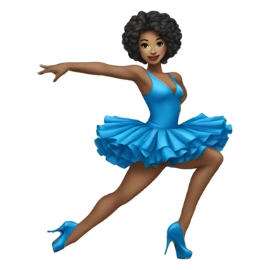 Heels dancer girl wearing blue sticker