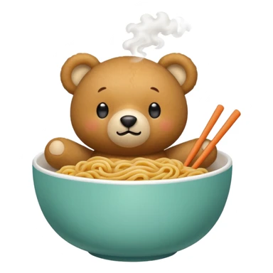 Make noodle in teddy bowl sticker
