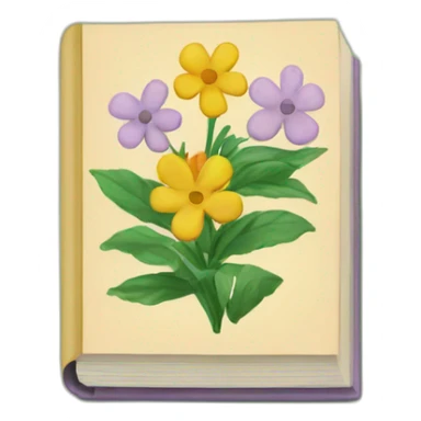 book with flower printed on the cover sticker