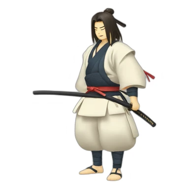 Samurai in seiza posture sticker