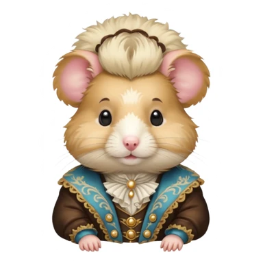 rococo fancy hamster with wig sticker