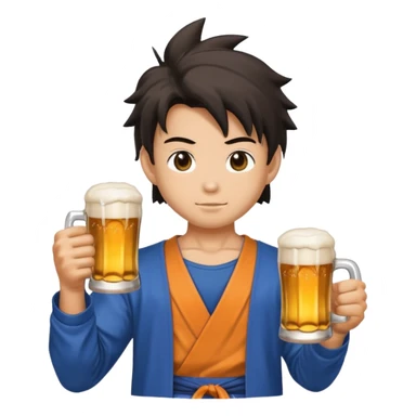 Sangoku with a beer in the hand  sticker