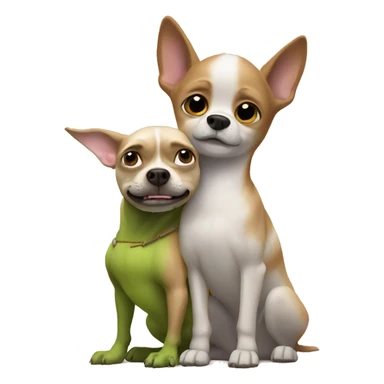 Shrek hugging chihuahua sticker
