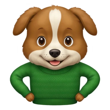 dog wear a green sweater sticker